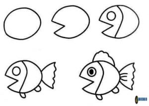 desenhos para desenhar fáceis peixe