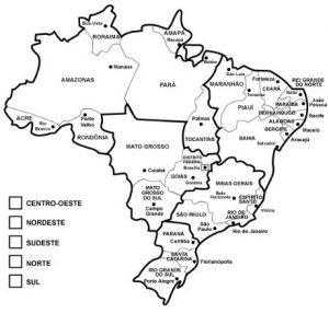 mapa das regiões do brasil para colorir 2