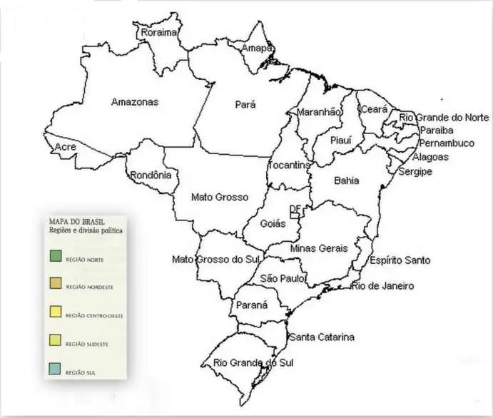 mapa das regiões do brasil para colorir 3