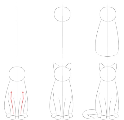 como desenhar um gato sentado 1.1