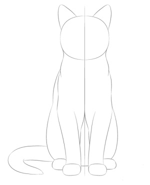 como desenhar um gato sentado 2