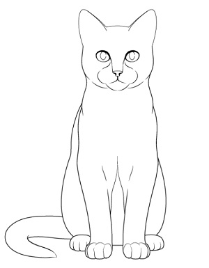 como desenhar um gato sentado 5