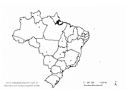 mapa do brasil para pintar 1