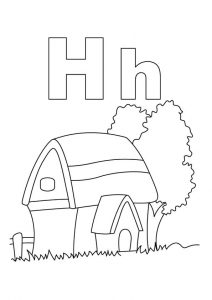 desenho da letra h para pintar 3
