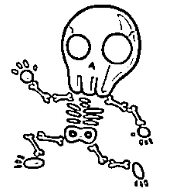 desenho de esqueleto para colorir
