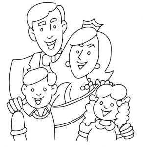 desenho de família para pintar 6