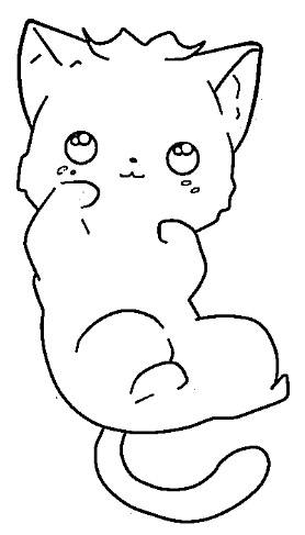 desenho de gato para colorir e pintar