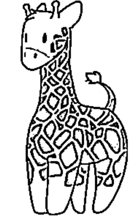 desenho de girafa para colorir e pintar