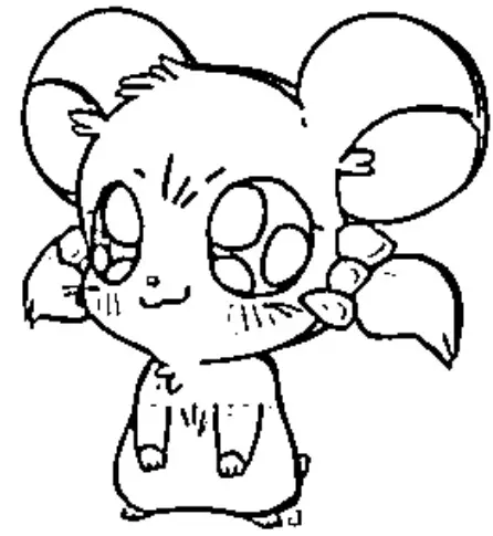 desenho de hamster para colorir e pintar