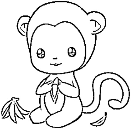 desenho de macaco para colorir e pintar