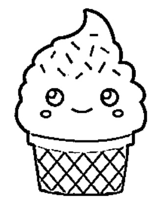 desenho de sorvete para colorir e pintar