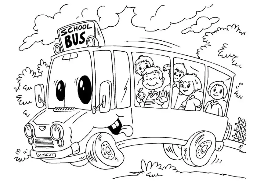 desenho de ônibus para pintar 3