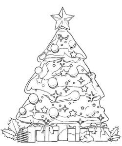 desenho de árvore de natal para colorir 12