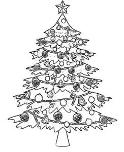 desenho de árvore de natal para colorir 2