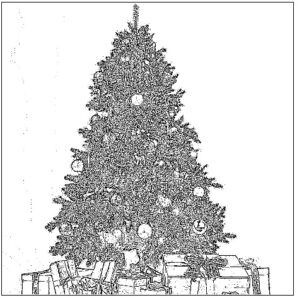 desenho de árvore de natal para colorir 3