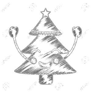 desenho de árvore de natal para colorir 8
