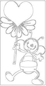 desenho de abelha com flor