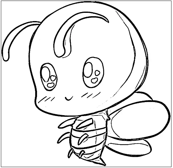 desenho de abelha kawaii