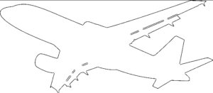 avião com contornos externos