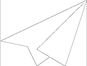 avião de papel desenhado