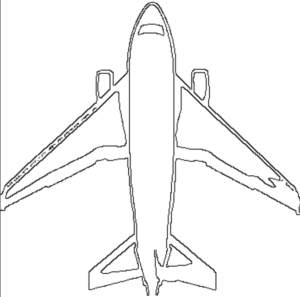desenho de avião visto por cima