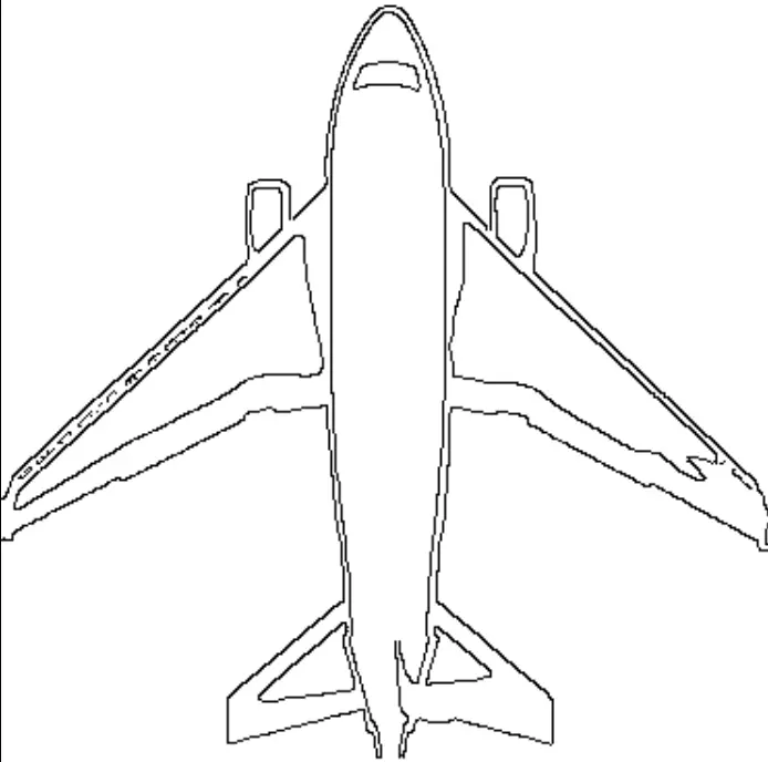 desenho de avião visto por cima