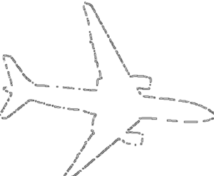 desenho de avião pontilhado