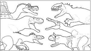 desenho de dinossauro para colorir confronto 17