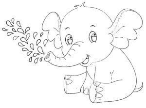 desenho de elefante para colorir 3