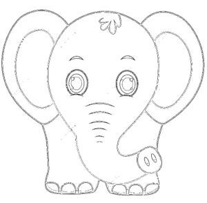 desenho de elefante para colorir 7
